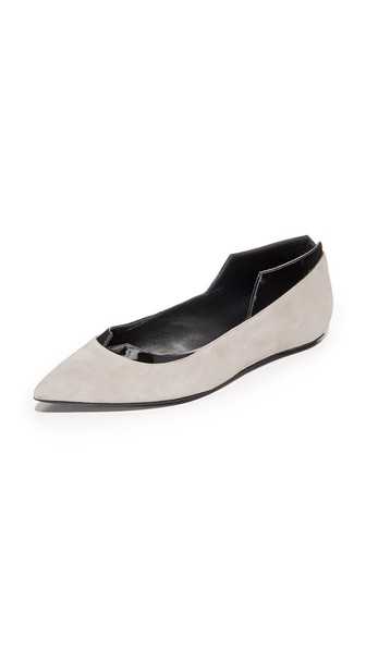 Best reputation Women's Casadei Grey Flats with Black Trim MOA54763